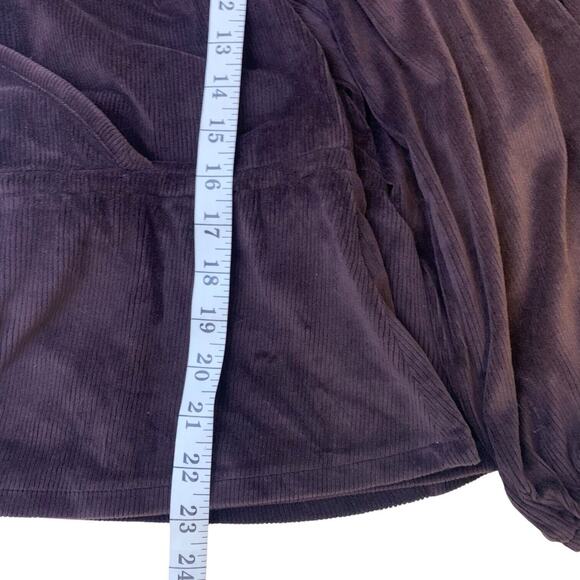 Madewell Women's Sz Medium Corduroy Tie-Front Faux-Wrap Top Spiced Raisin - Picture 8 of 8